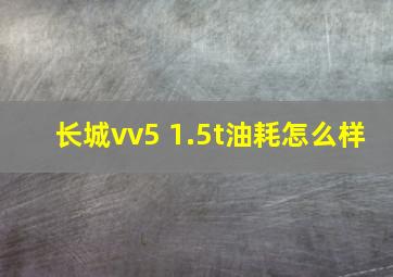 长城vv5 1.5t油耗怎么样